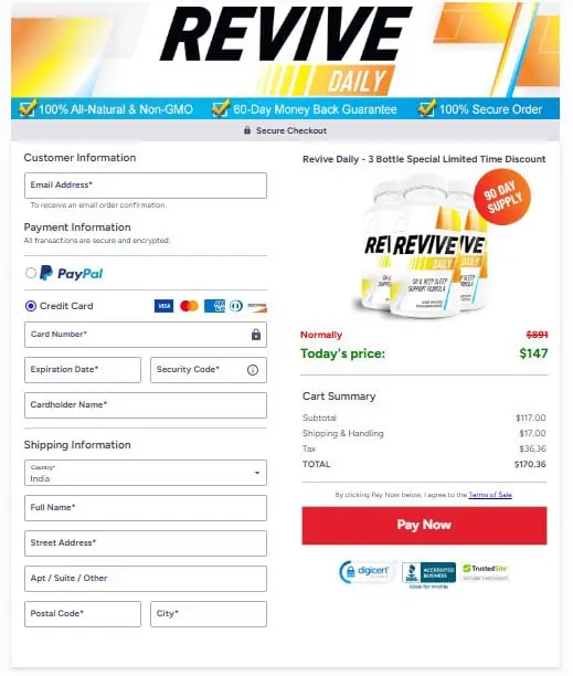 Revive Daily Checkout